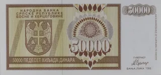 Bosnia and Herzegovina 50.000 Dinara, 1993 image